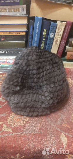 Шапка зимняя женская вязаная с мехом натуралка