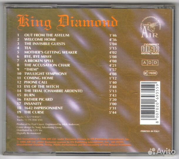 King Diamond - Them / The Eye. 1996. CD. Italy