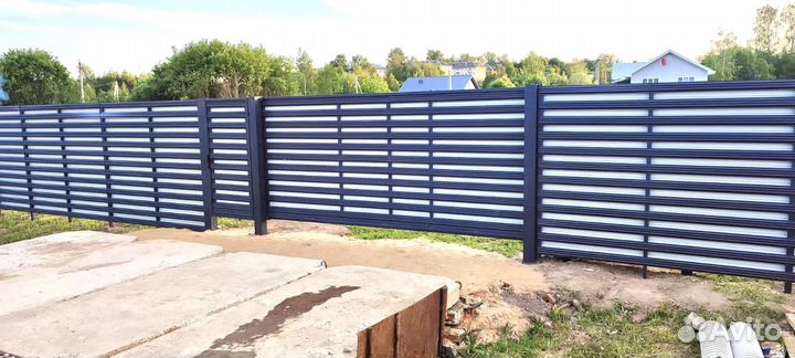 Забор, Откатные ворота, Навес