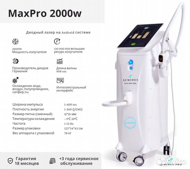 Диодный лазер Lumines MaxPro 2000в