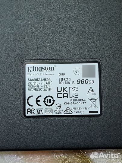 Ssd SATA Kingston 1тб