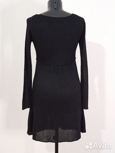 Новое чёрное платье с люрексом Zara