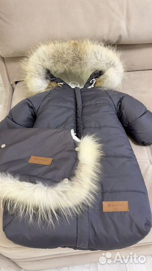 Зимний конверт в коляску на овчине