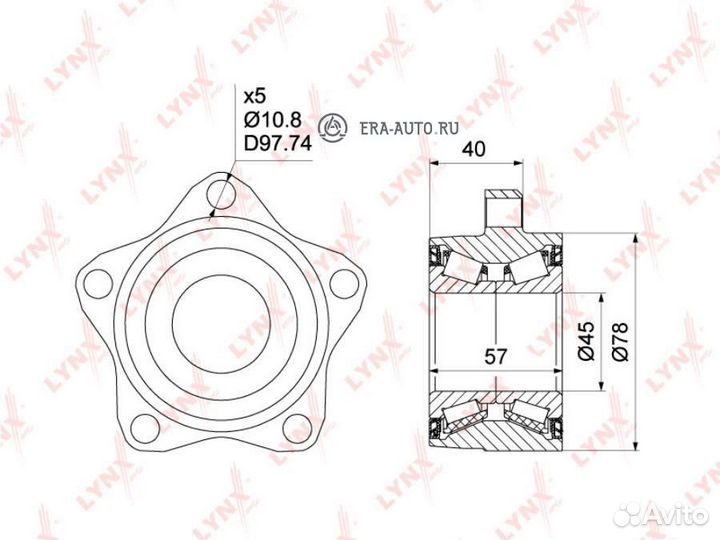 Lynxauto WB-1007 Подшипник ступицы перед