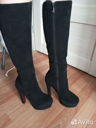 Зимние женские сапоги 38 натуральный замш