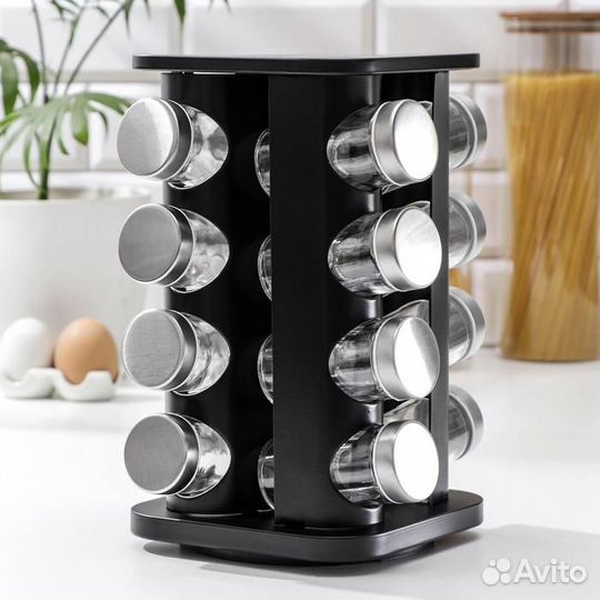 Набор для специй из стекла на подставке «Шеф»