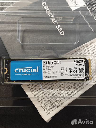 SSD Crucial 500GB P2 M.2 MX500 SATA