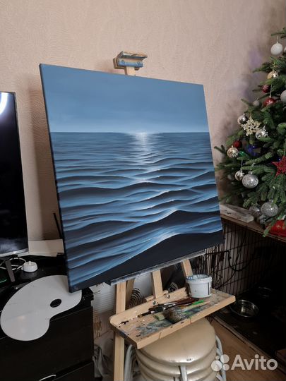 Картина на холсте, 80х80 см, море