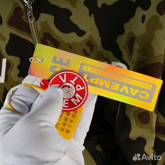 Зип худи cav empt зелено черное bape стиль