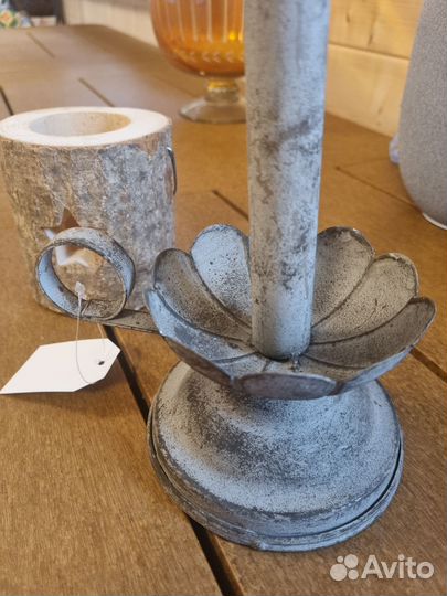 Подсвечник состаренный светодиодный