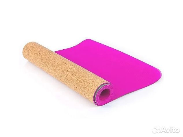 Коврик для фитнеса и йоги TPE+ пробка 173х61х0,4см