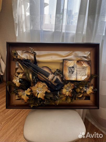 Картина из натуральной кожи, раритет