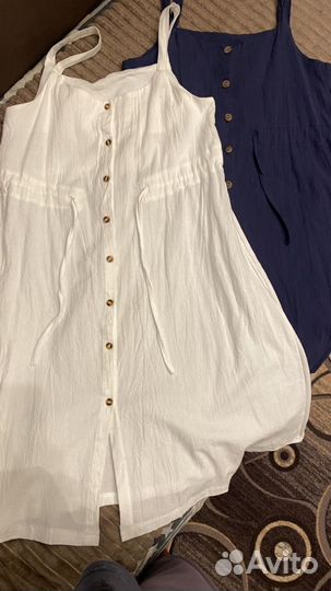 Сарафаны 2 шт лён 42-44. Платья 5 шт 44-46р