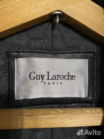 Винтажное кожаное пальто Guy Laroche paris