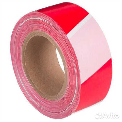 Лента оградительная сигнальная красно-белая, 50 мм