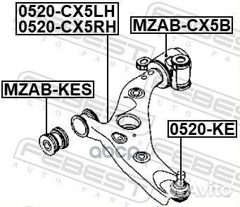 Рычаг mazda 3 13- пер.подв.лев. 0524-CX5LH Febest