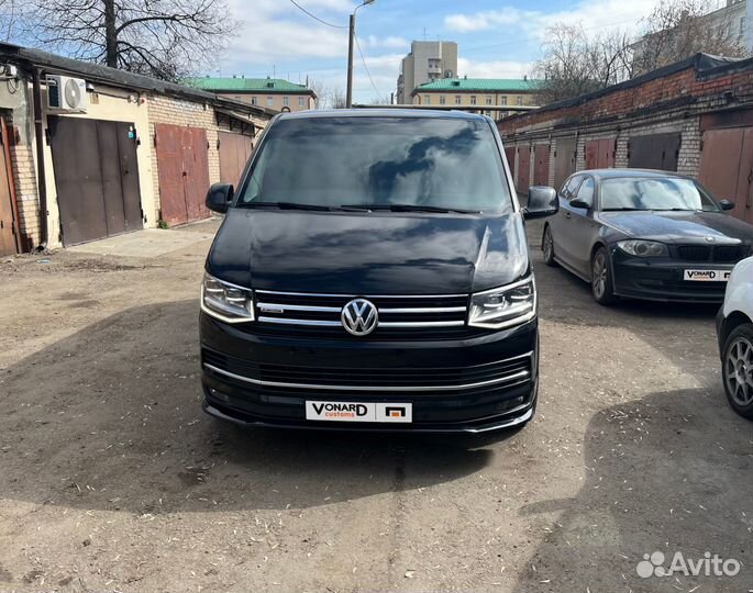 Сплиттер под передний бампер VW T6 прилегающий под