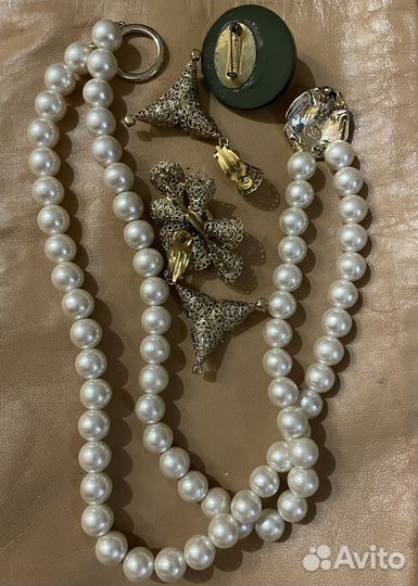 KJL Avon винтажное колье клипсы брошь