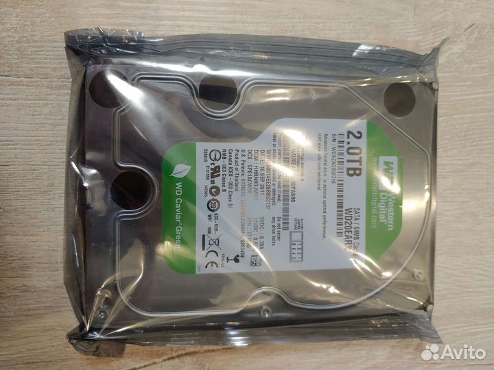 Жесткий диск WD Caviar Green, 2 Тб