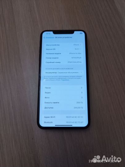 iPhone Xs Max, 256 ГБ