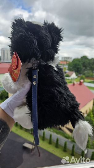 Бордер колли с поводком. Мягкая игрушка