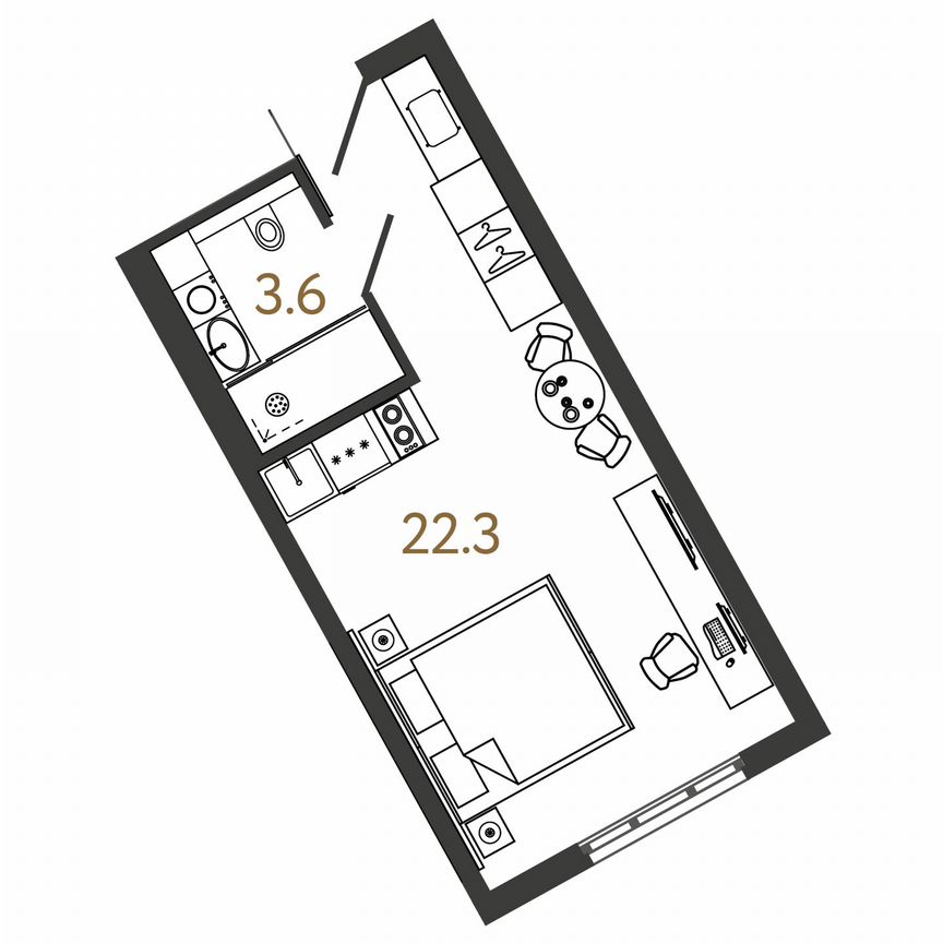 Апартаменты-студия, 25,9 м², 16/16 эт.