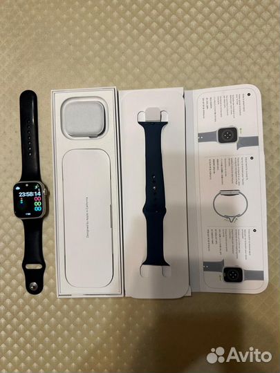 Умные часы apple watch series 9, 45 мм Silver/Blue