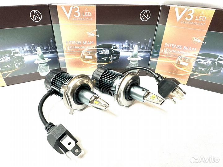 Яркие LED лампы V3 H1, H4, H7