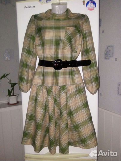 Платье в клетку, винтаж