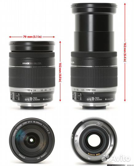 Canon EF-S 18-200mm f/3.5-5.6 IS+Бленда+Фильтр UV+