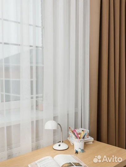 Штора из белой вуали 700х300