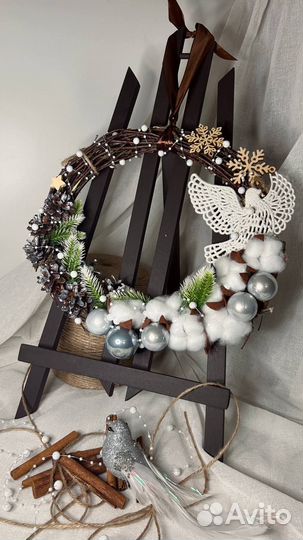 Новогодний венок ручной работы