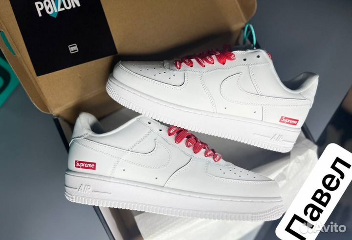 Кроссовки Nike Air Force 1 Supreme Белые