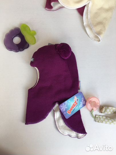 Шапка шлем для девочки зима