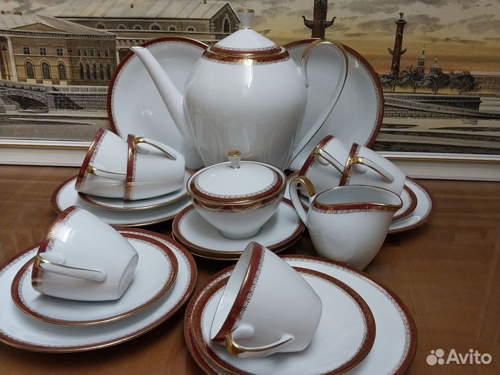 Сервиз кофейный старая Бавария 21 предмет