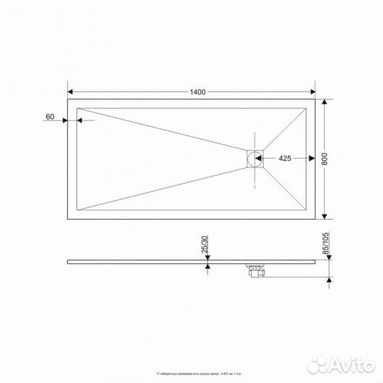 Душевой поддон RGW ST-0148W 140x80