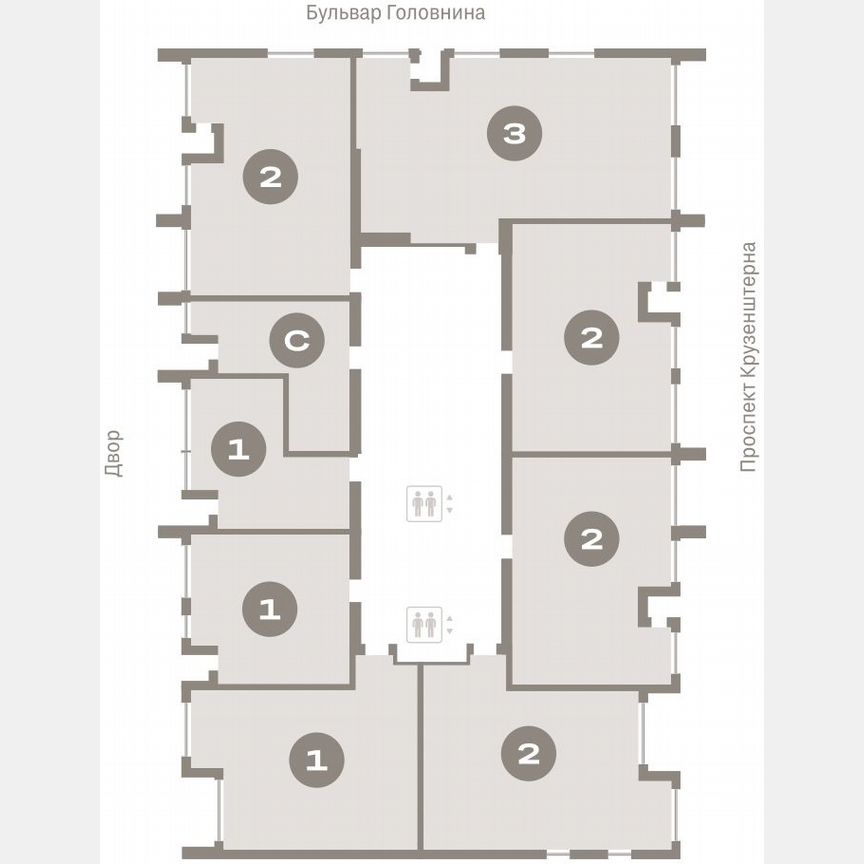 2-к. квартира, 76,4 м², 14/16 эт.