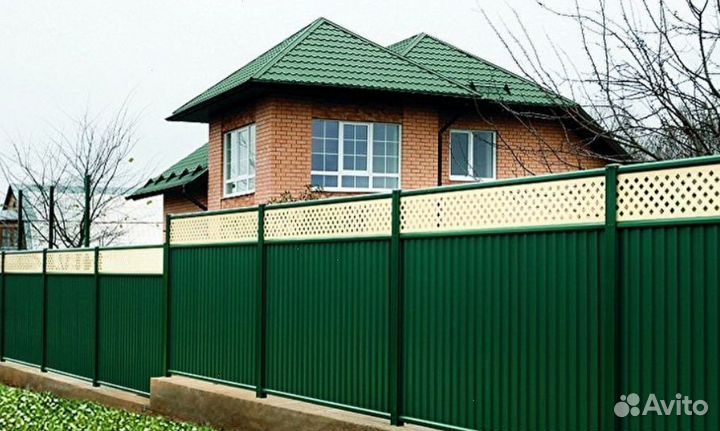 Забор из профлиста для дома под ключ