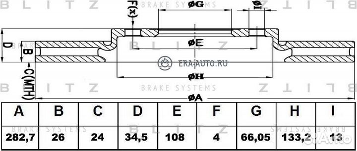 Blitz BS0167 Диск тормозной citroen C3/C5/xantia 98- перед. вент