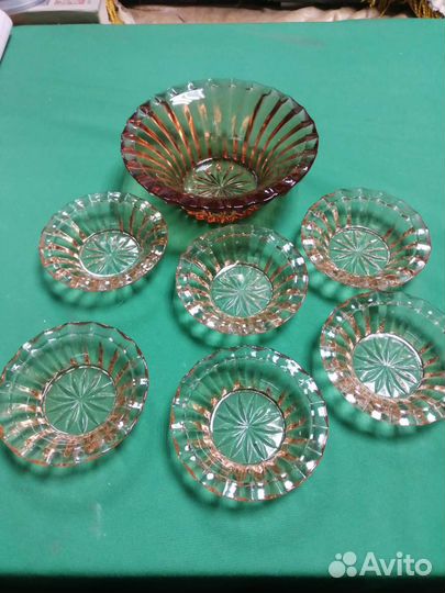 Разетки для варенья, карамельное стекло СССР