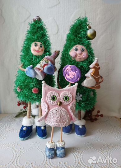 Новогодние игрушки, ёлочки ручной работы