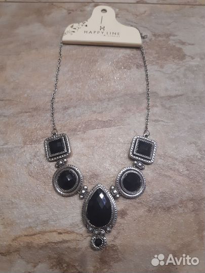 Колье с серьгами чокер бижутерия