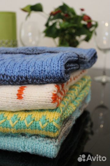 Плед детский вязаный ручная работа 80х83