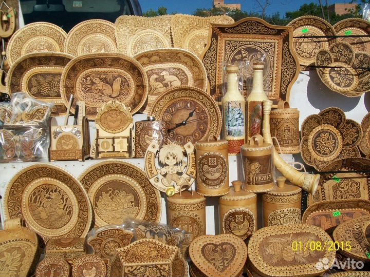 Большая овальная шкатулка Россия из Бересты для ук