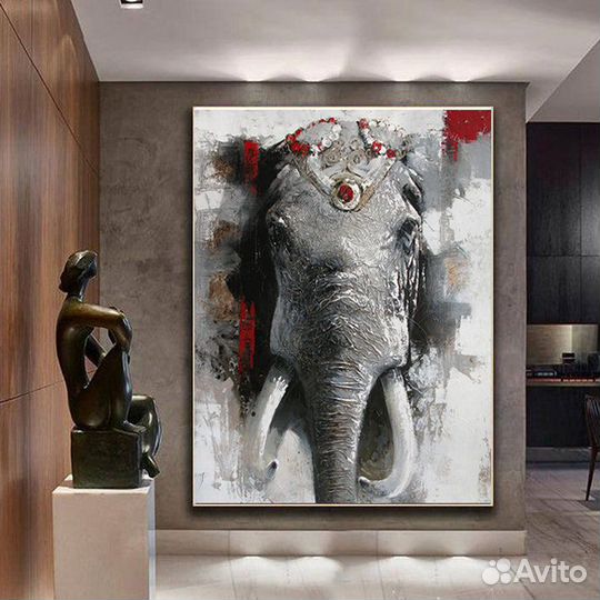 Картина маслом на холсте Индийский Слон