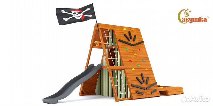 Игровой домик с крышей горка Савушка База 4