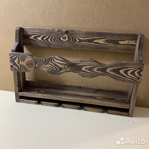 Деревянная полка для бутылок