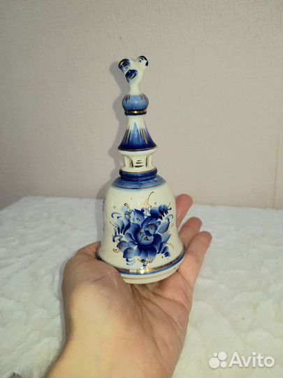 Колокольчик фарфоровый Гжель