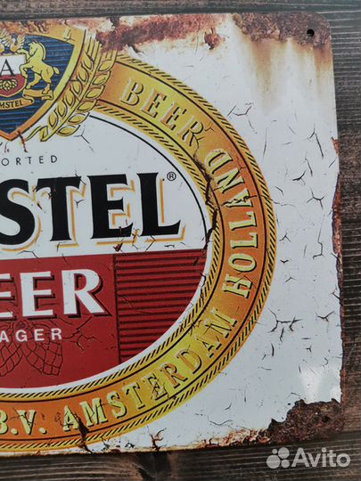 Декор на стену ретро табличка Amstel Beer