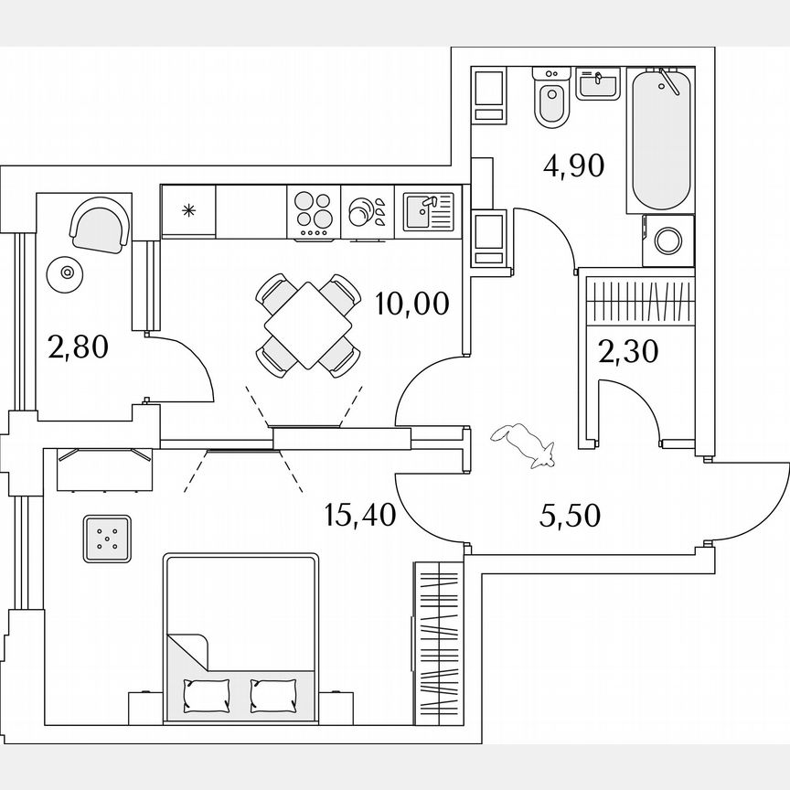 1-к. квартира, 39,5 м², 9/13 эт.